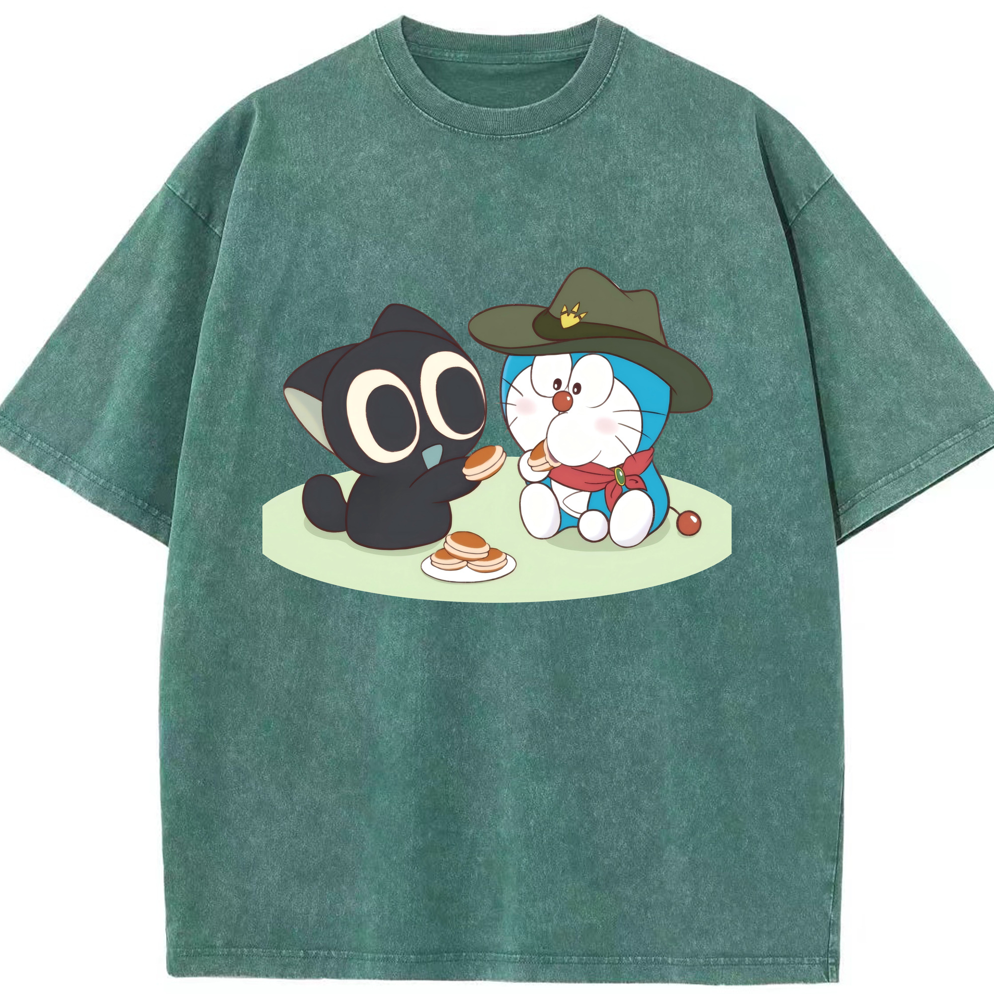 （画像用） ドラえもん Doraemon 綿100% ヴィンテージ風 半袖Tシャツ（フロントプリント）